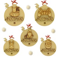 Laser Cut Countdown To Christmas Hanging Tree Bauble - Choose Your Shape